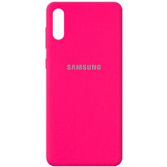 Чехол для Samsung A02 Silicone Full с закрытым низом и микрофиброй Розовый / Barbie pink